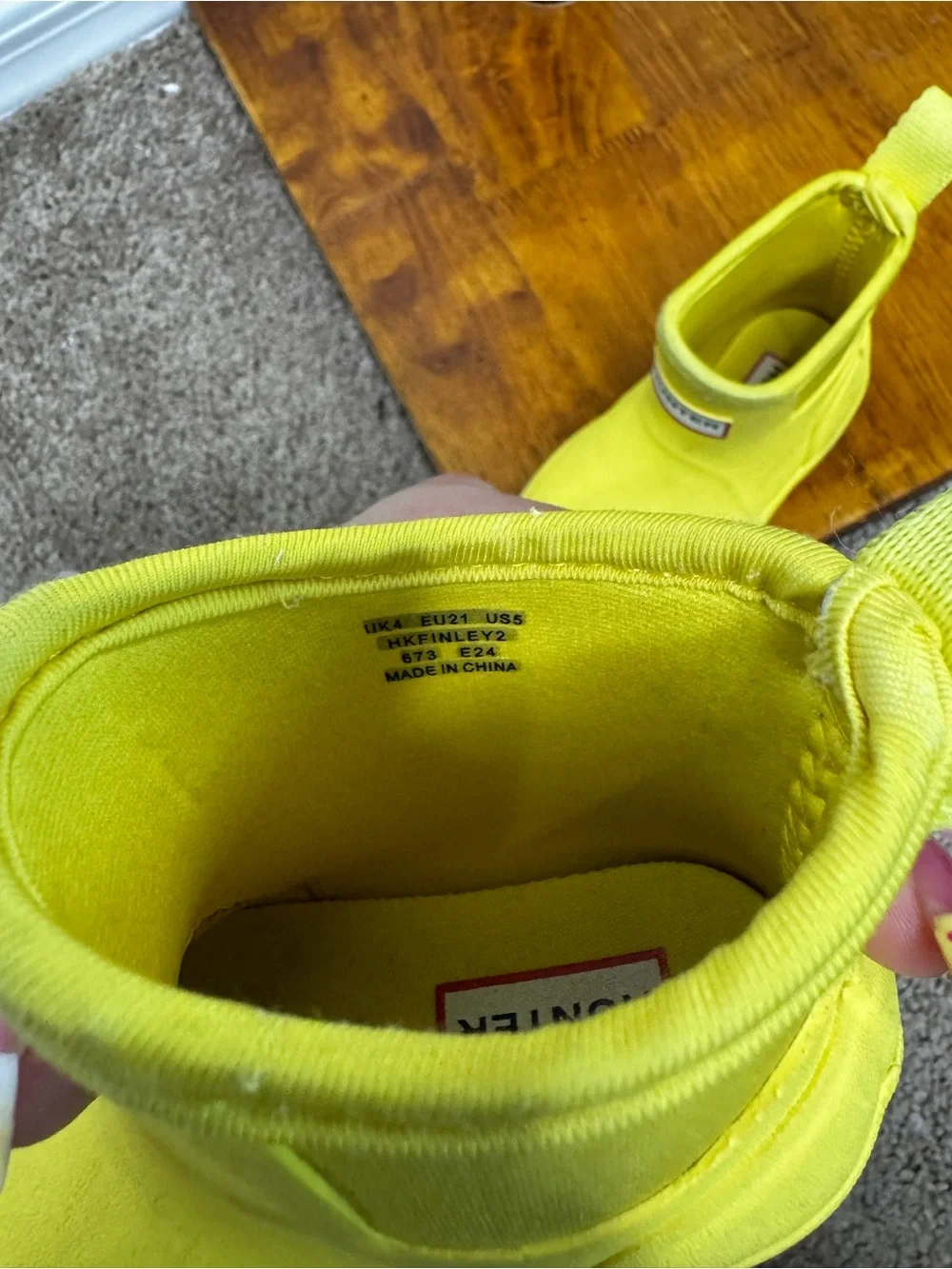 Hunter Kids Yellow Finley Rain Boots